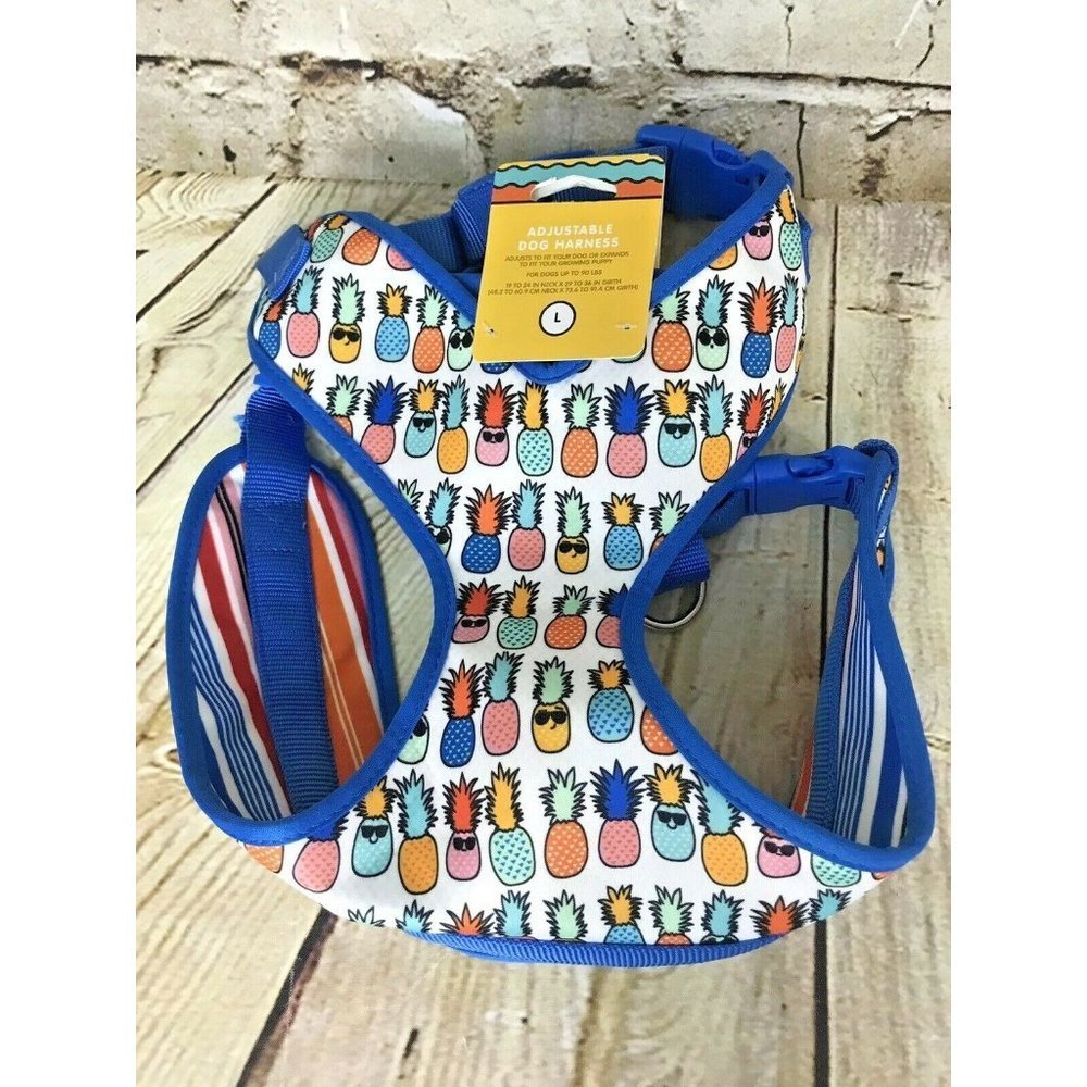 Dog Harness Pineapple Large Fun New Leash Set Colorful Happy Target Up To 90 Lbs - Picture 2 of 10
